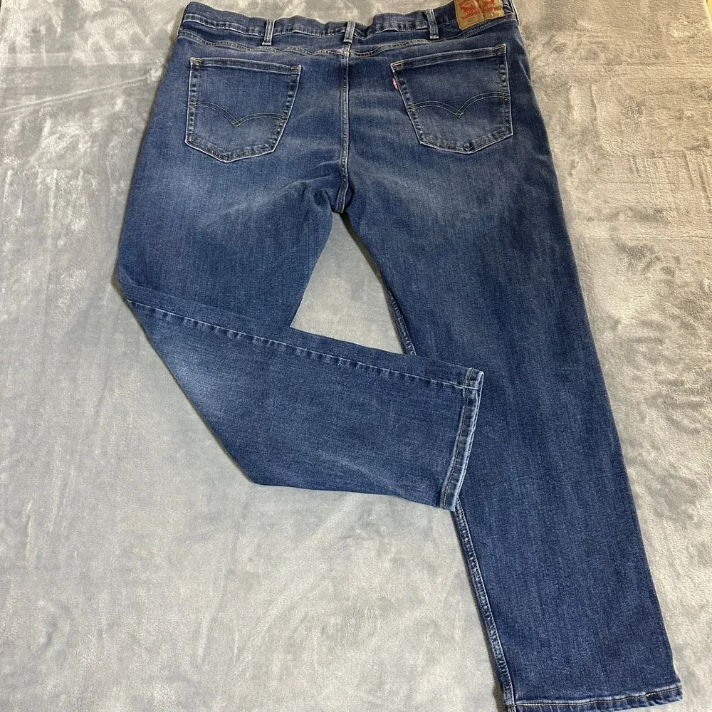Levis 502 Regular Taper Jeans Mens 46x32 Blue Medium Wash WaterLess Denim